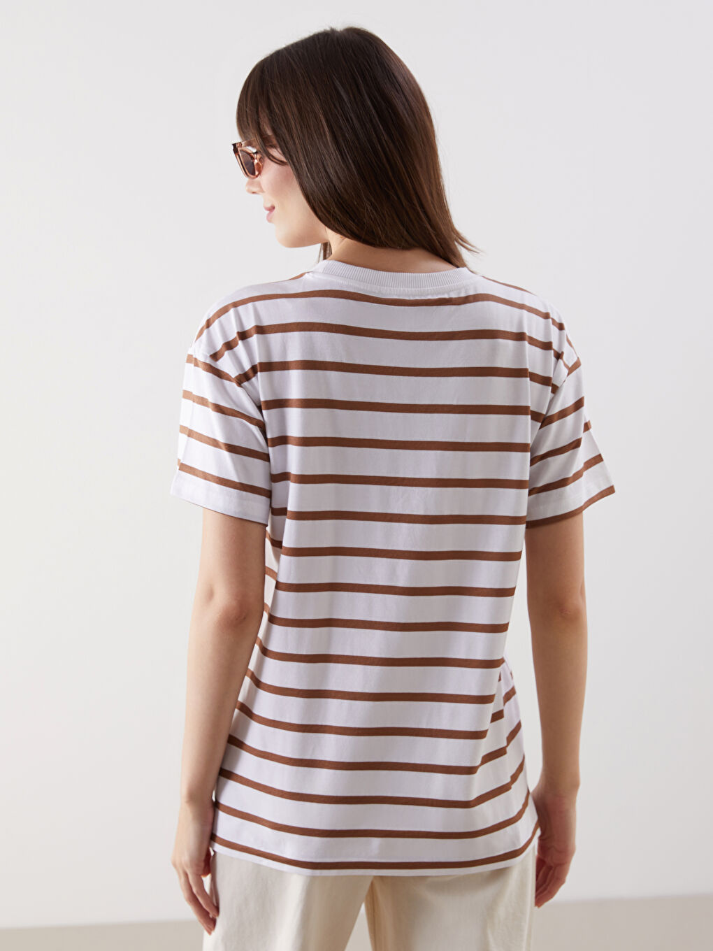 Crew Neck Striped Women T-Shirt -S5HQ99Z8-LEW