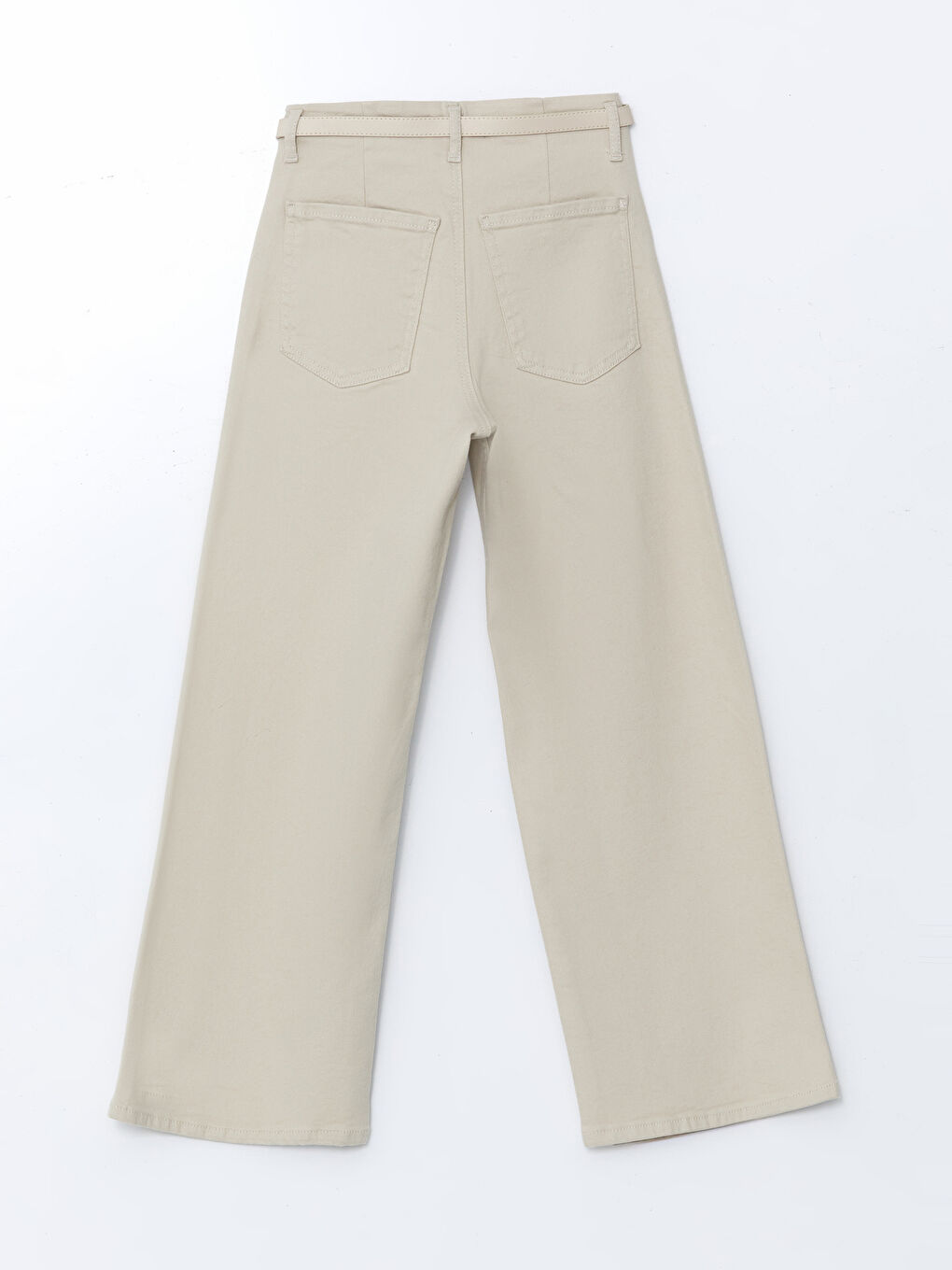 Bej Wideleg Kadın Jean Pantolon-5