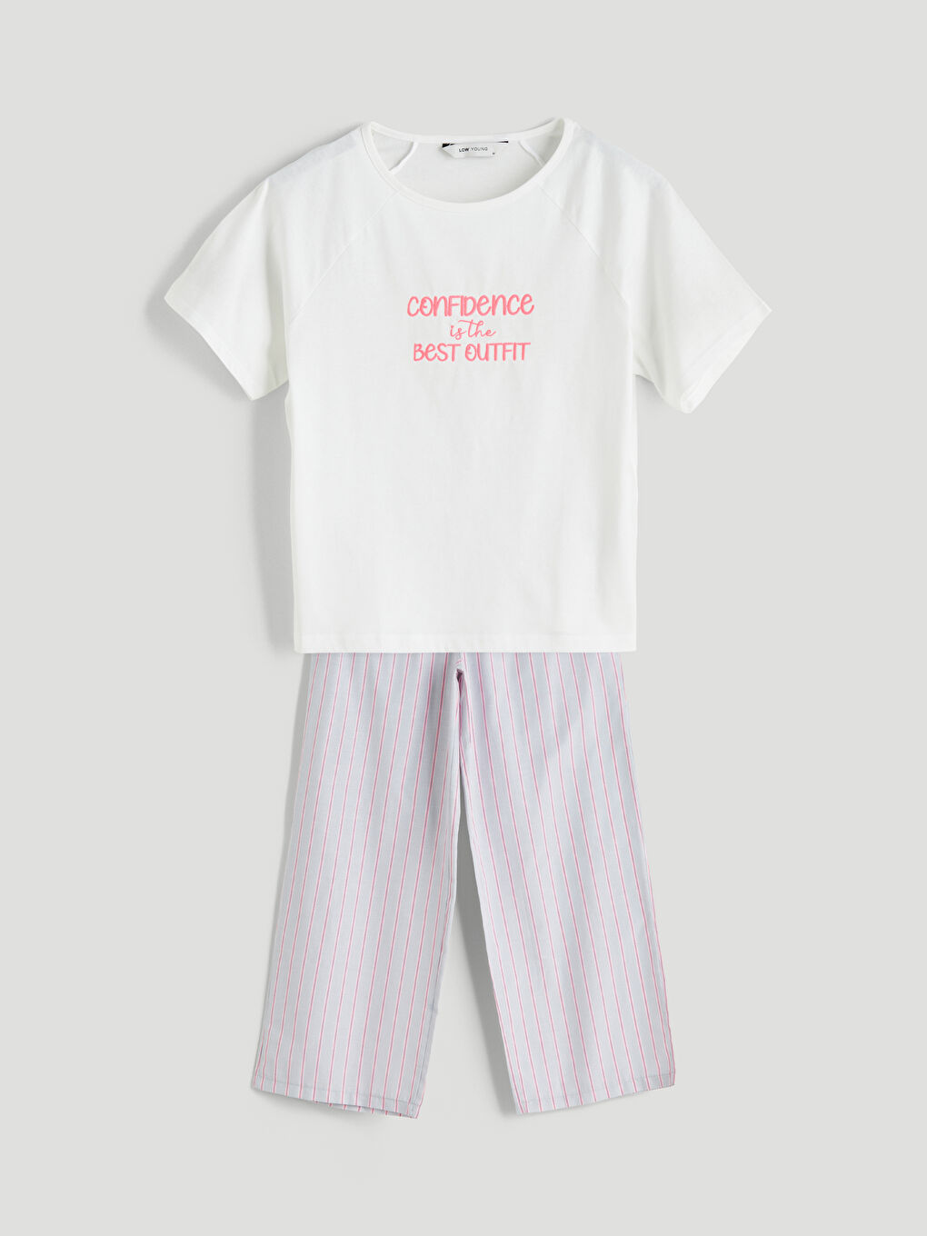 Crew Neck Embroidered Women's Pyjama Set -S5HR33Z8-LEH