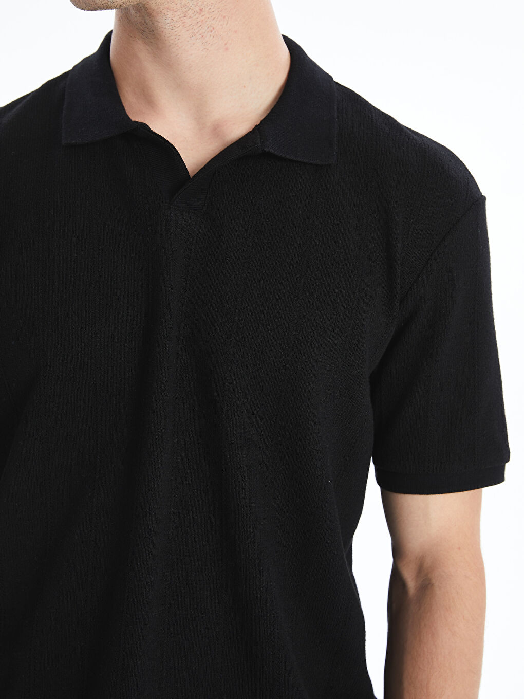 Polo Neck Plain Men's T-Shirt -S5HR34Z8-CVL