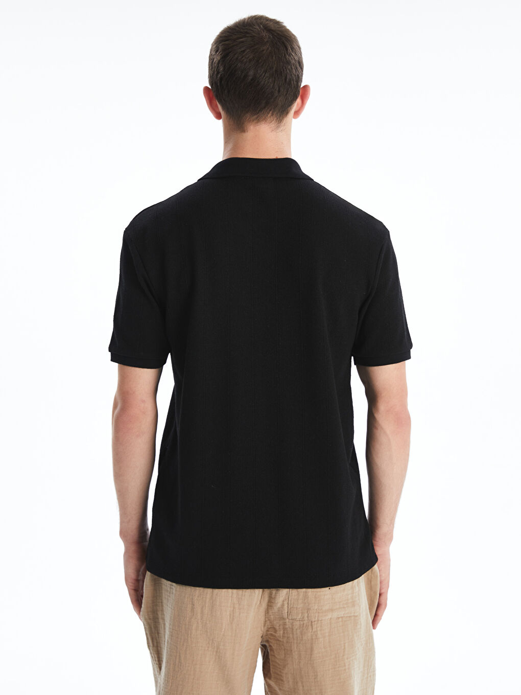 Polo Neck Plain Men's T-Shirt -S5HR34Z8-CVL