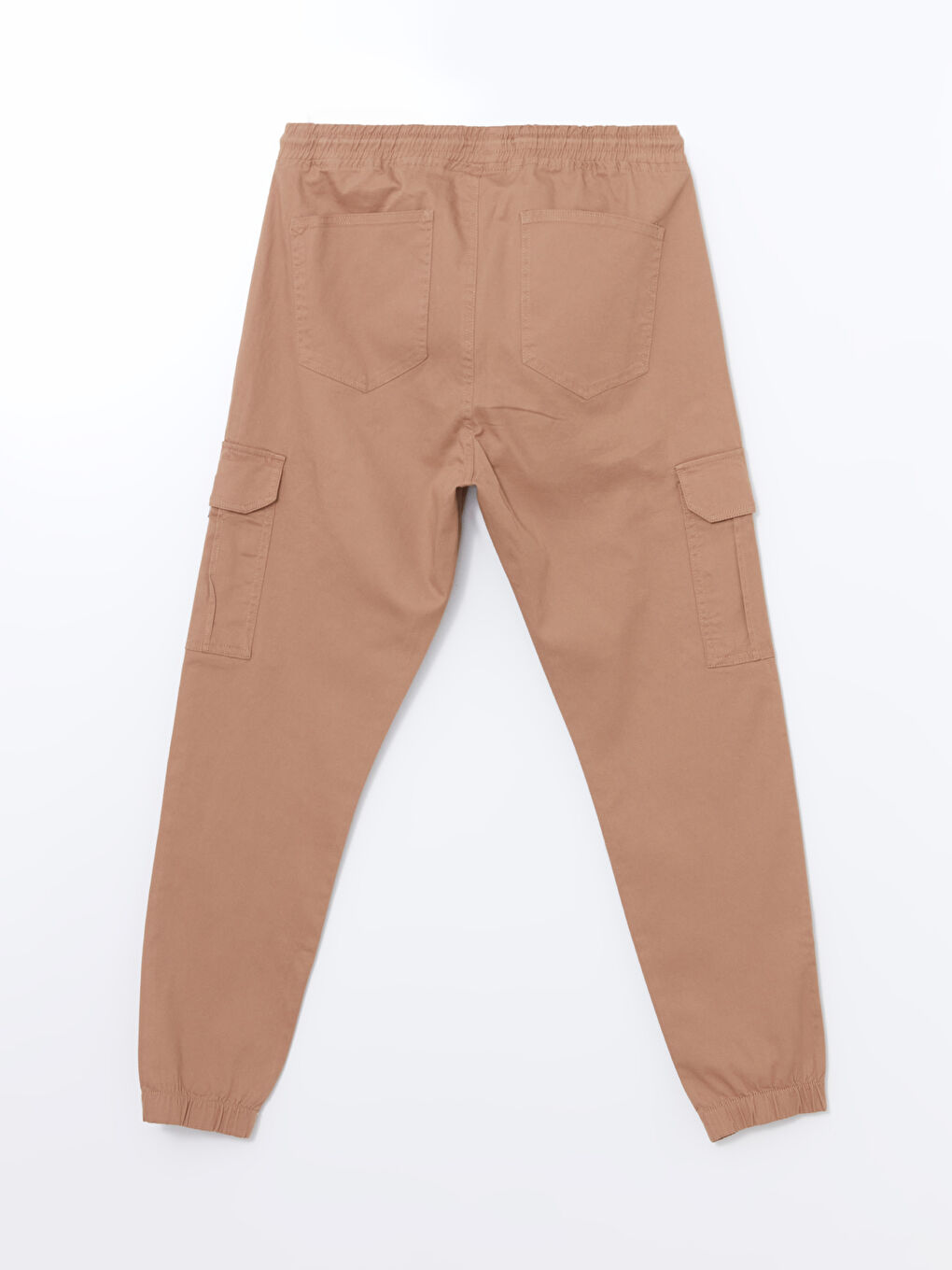 Kahverengi Slim Fit Gabardin Erkek Jogger Pantolon-5