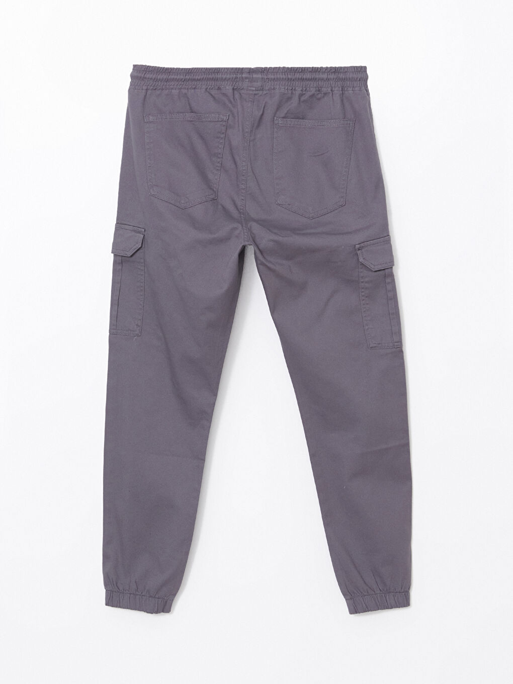 Gri Slim Fit Gabardin Erkek Jogger Pantolon-5