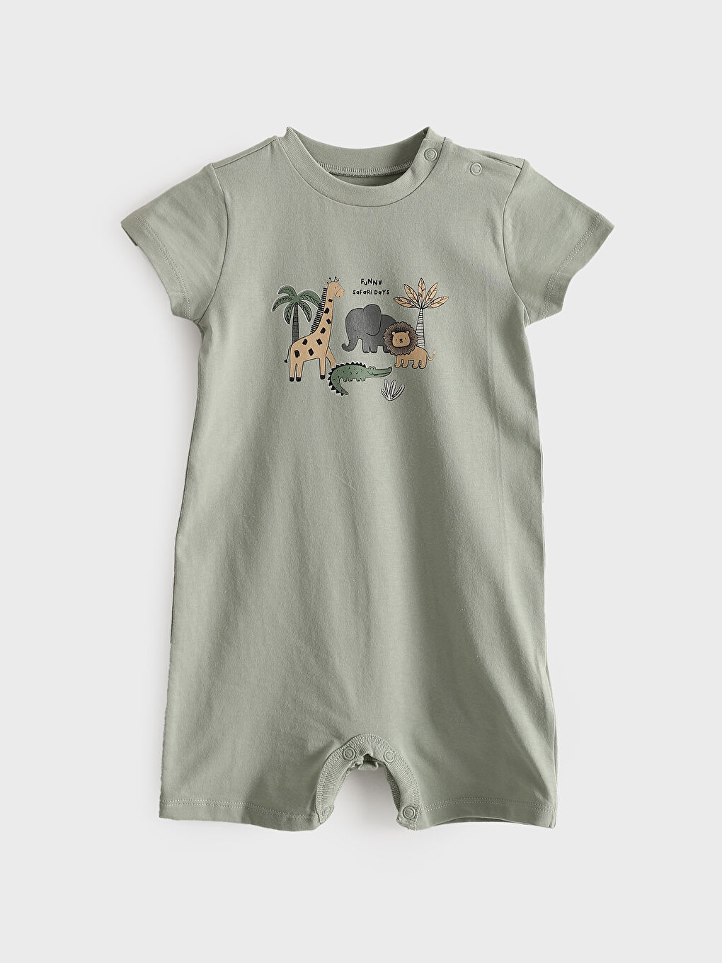 Crew Neck Printed Baby Boys' Jumpsuit 2 Pack -S5HR95Z1-FLL