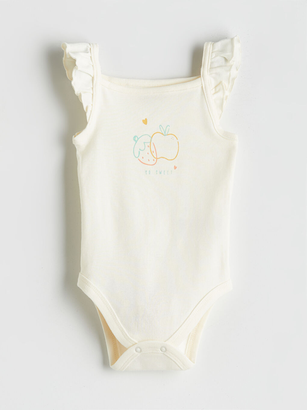 LCW baby Crew Neck Baby Girls Snap-Button Bodysuit and Shorts 2 Pack -S5HS04Z1-FDL