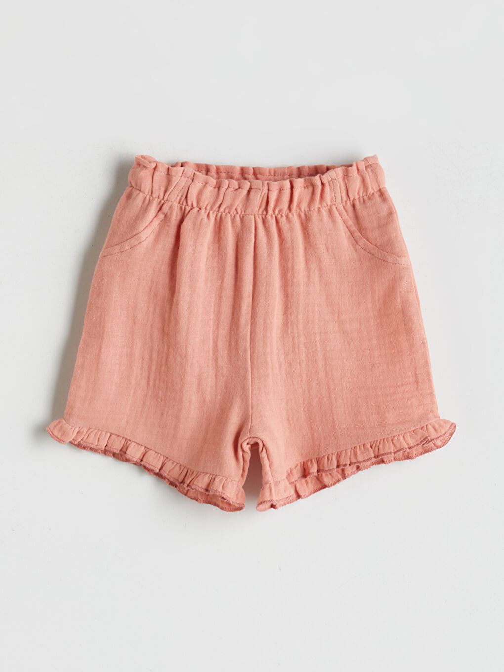 LCW baby Crew Neck Baby Girls Snap-Button Bodysuit and Shorts 2 Pack -S5HS04Z1-FDL