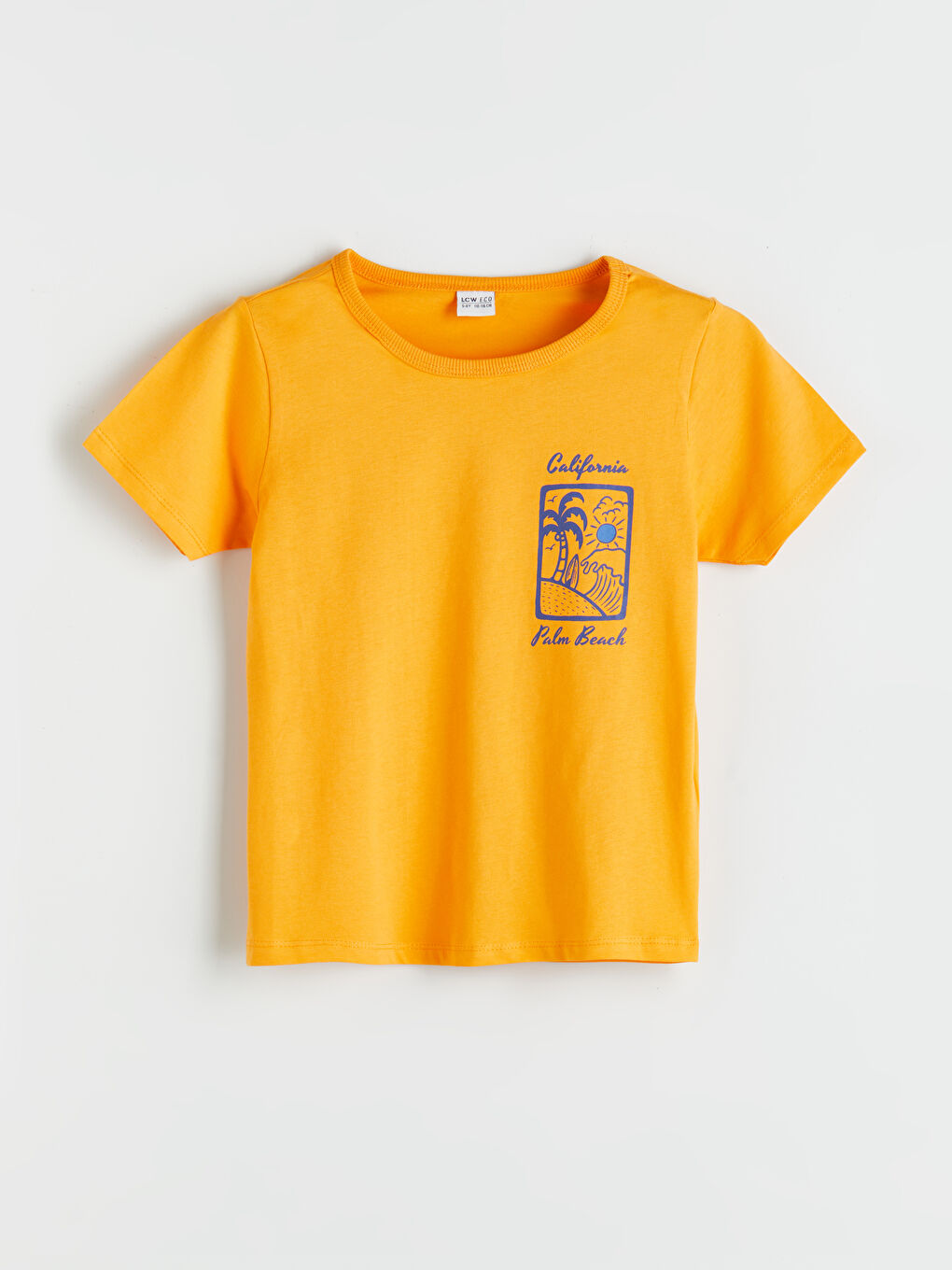LCW ECO Turuncu Bisiklet Yaka Erkek Çocuk Pijama Üst