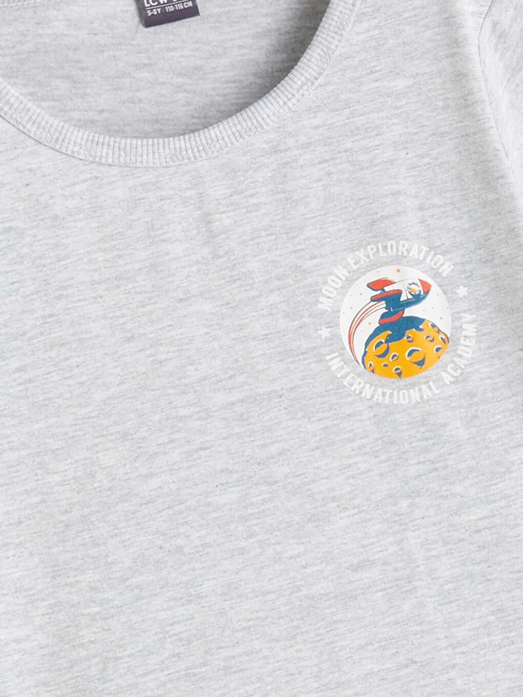 Gri Baskılı Penye Erkek Çocuk Pijama Üst-1