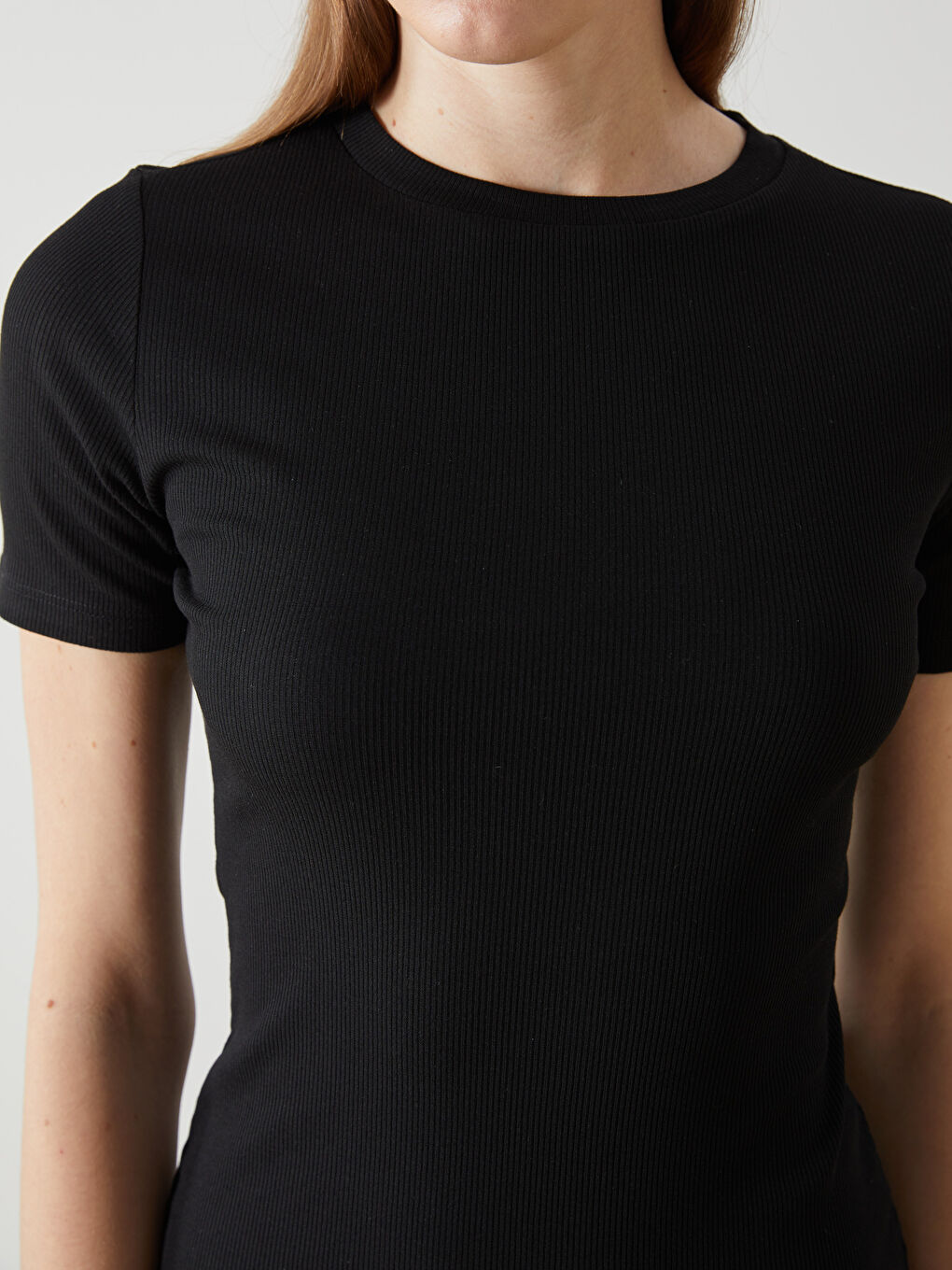 Women's Crew Neck Straight Bodycon Dress -S5HS33Z8-CVL