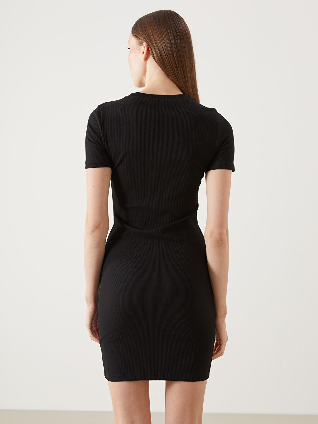 Women's Crew Neck Straight Bodycon Dress -S5HS33Z8-CVL