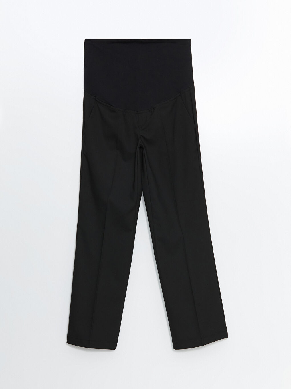 Siyah Karın Panelli Geniş Paça Hamile Pantolon-5