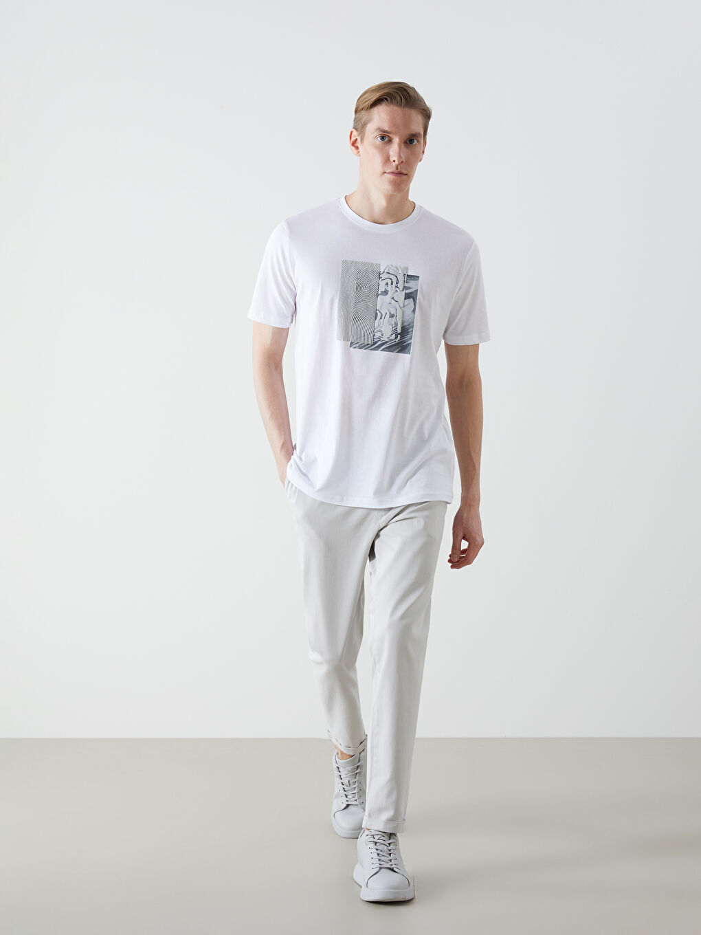 Gri Dar Kalıp Erkek Chino Pantolon