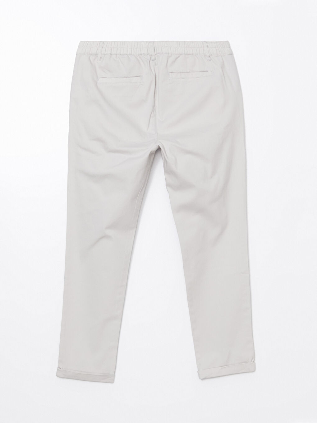 Gri Dar Kalıp Erkek Chino Pantolon-5