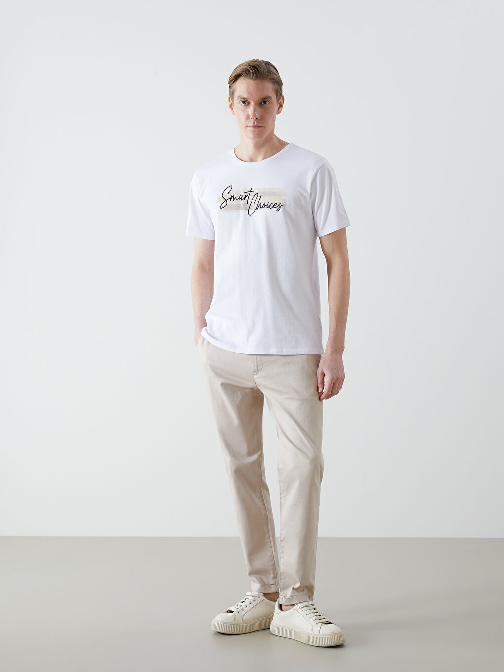 Bej Standart Kalıp Erkek Pantolon