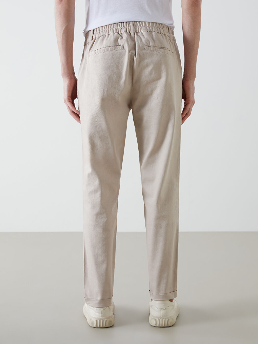 Bej Standart Kalıp Erkek Pantolon-3