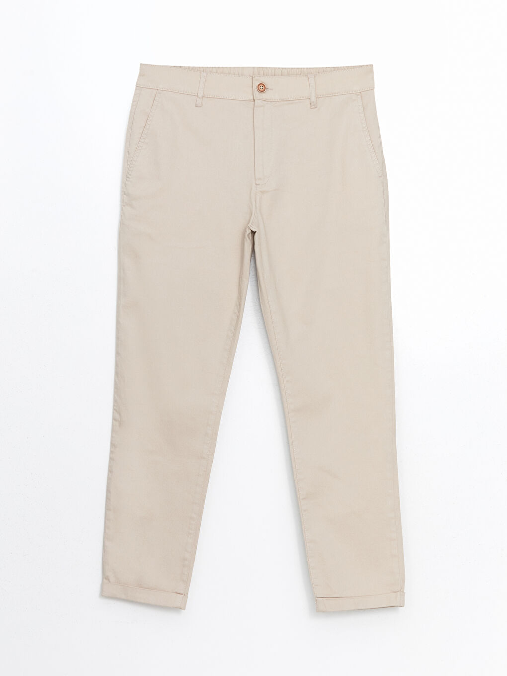 Bej Standart Kalıp Erkek Pantolon-4