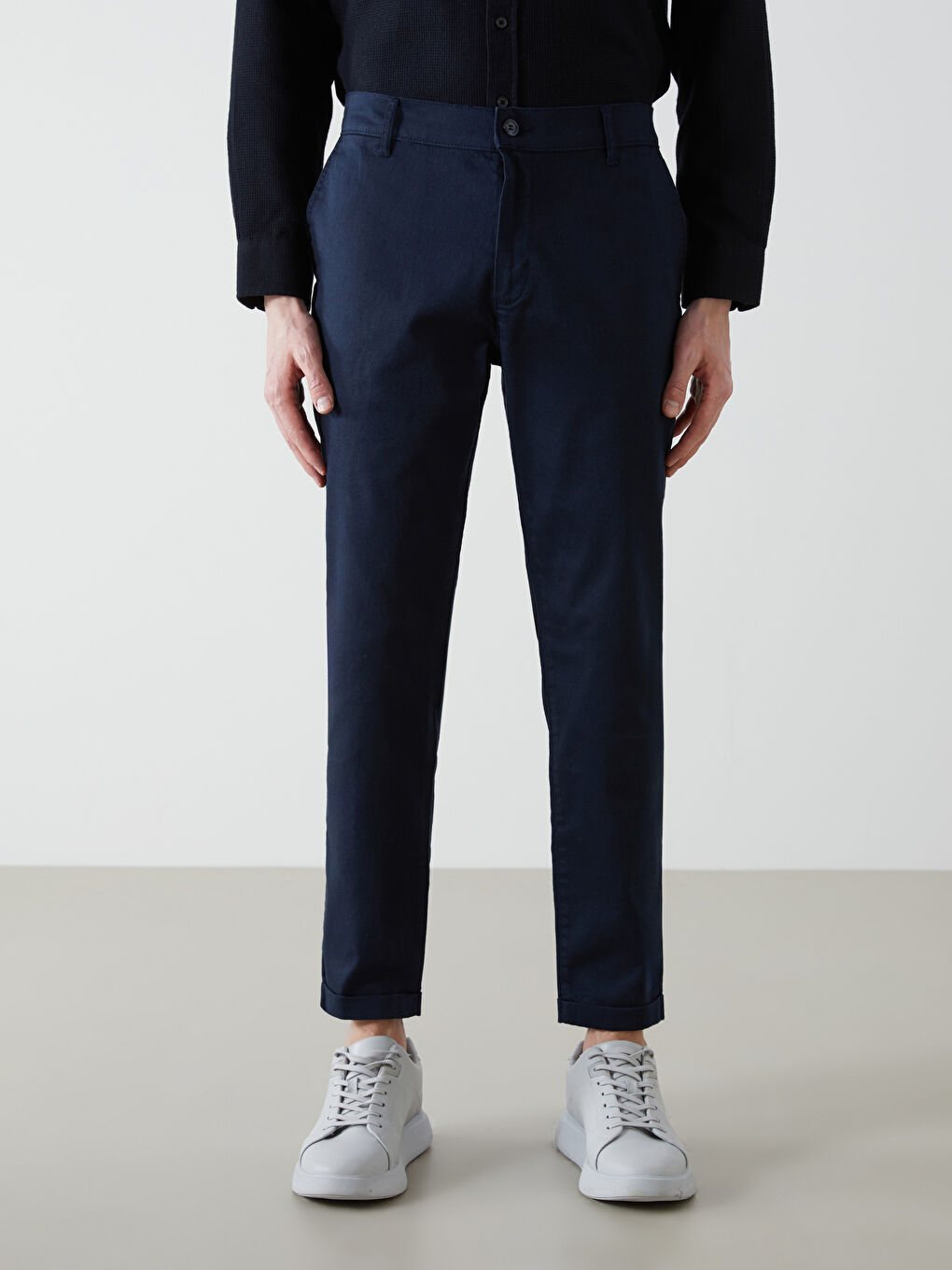 Lacivert Standart Kalıp Erkek Pantolon-1