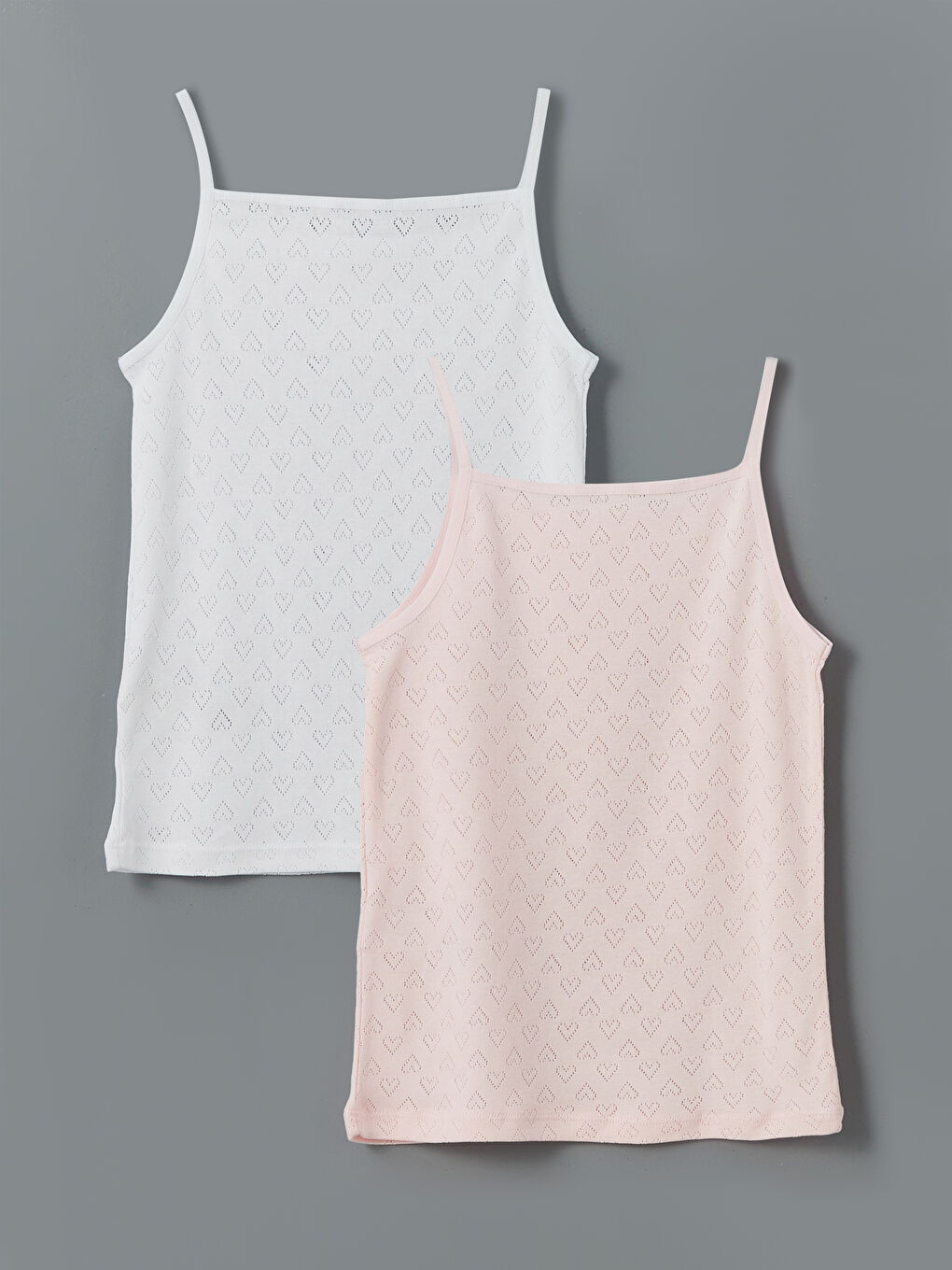 Square Collar Girls' Vest 2 Pack
