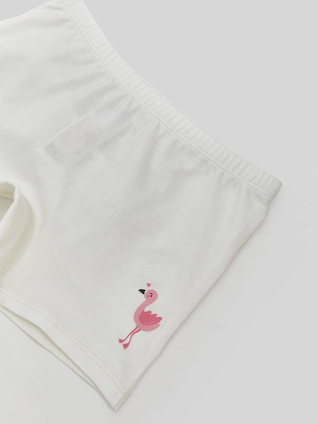 Ekru Beli Lastikli Baskılı Kız Çocuk Boxer-1