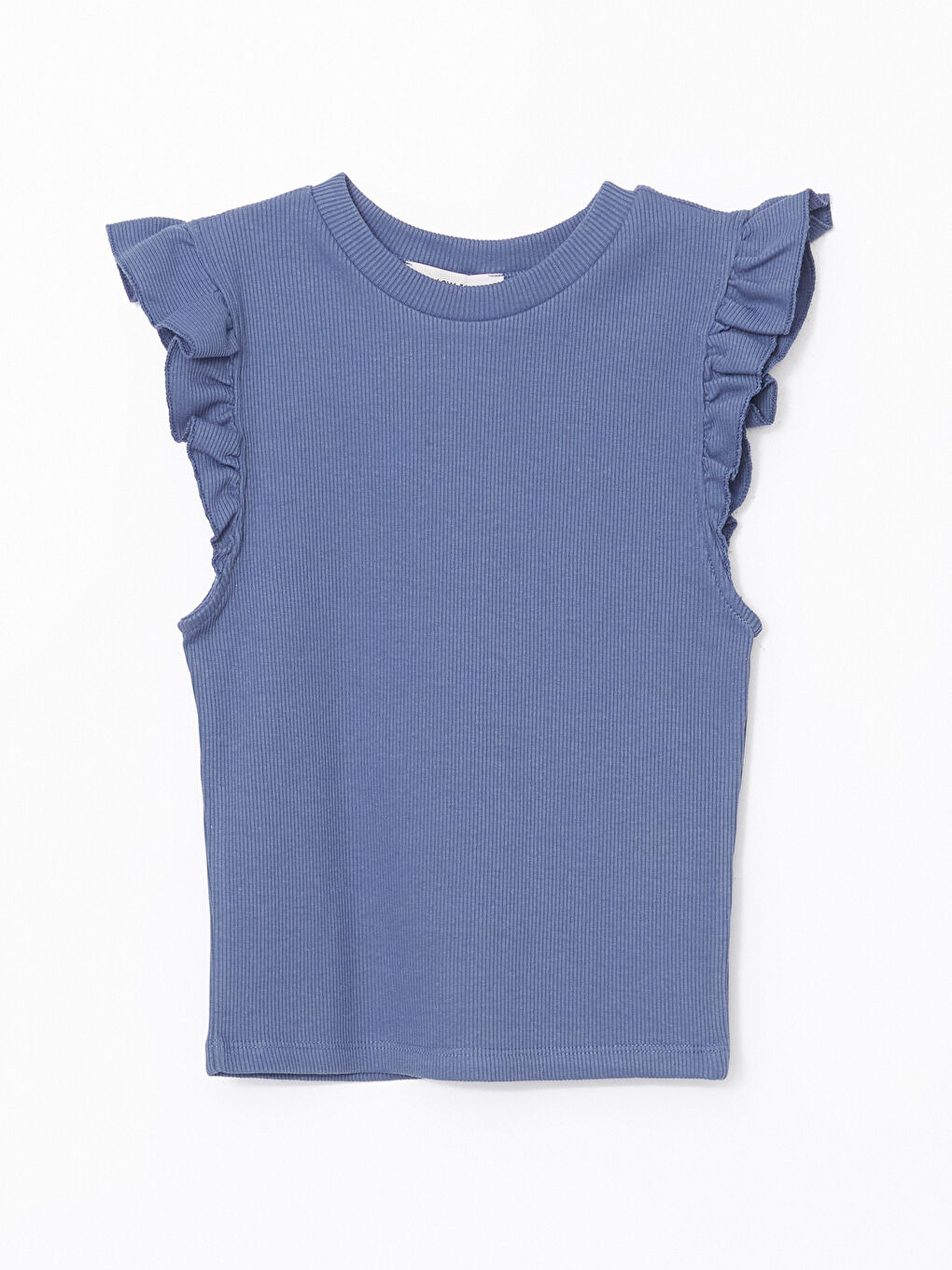 Mavi Bisiklet Yaka Dokulu Kadın Atlet-4