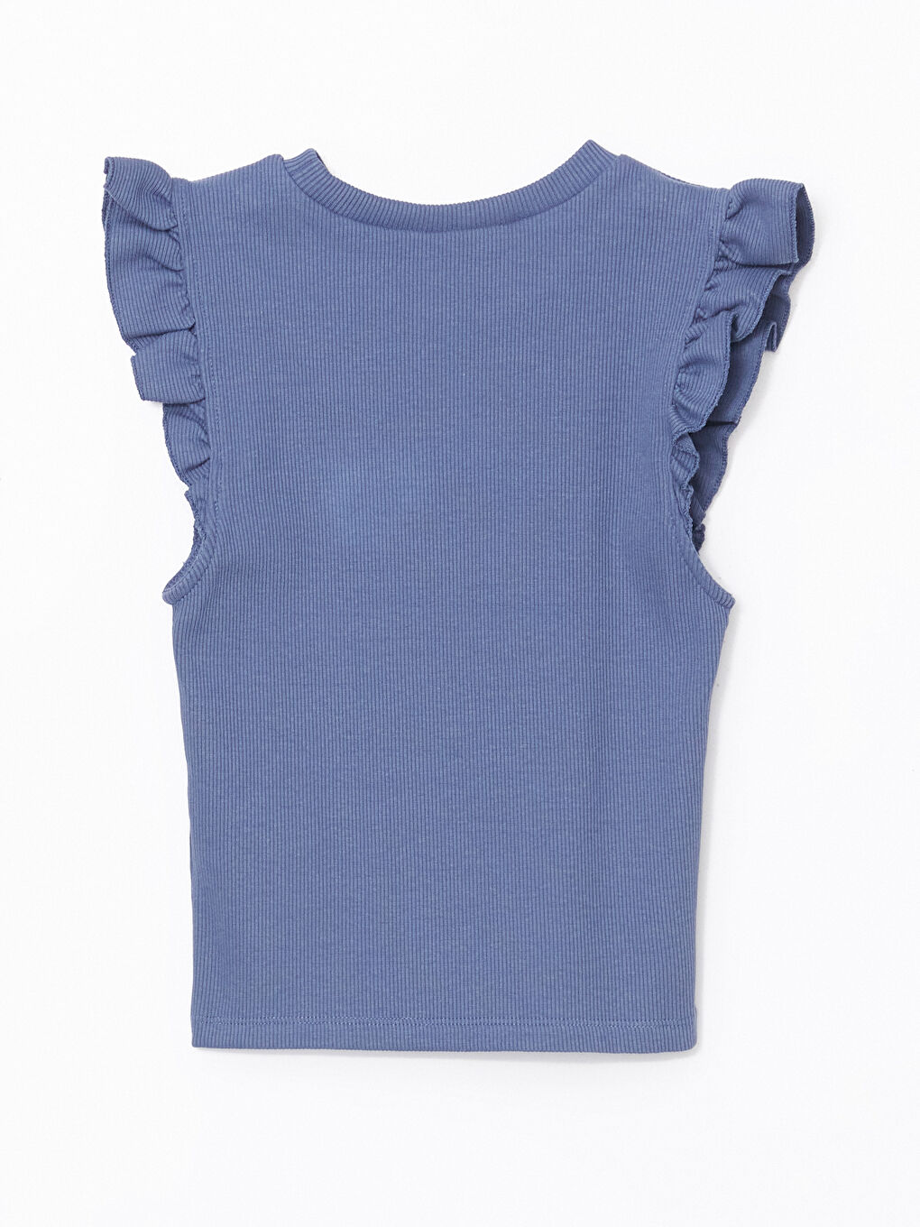 Mavi Bisiklet Yaka Dokulu Kadın Atlet-5