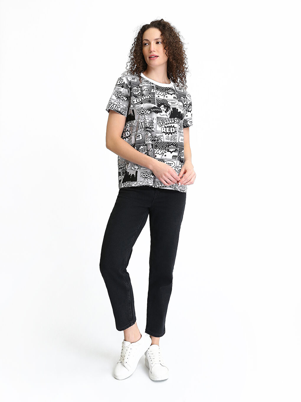 Crew Neck Printed Women's T-Shirt-1