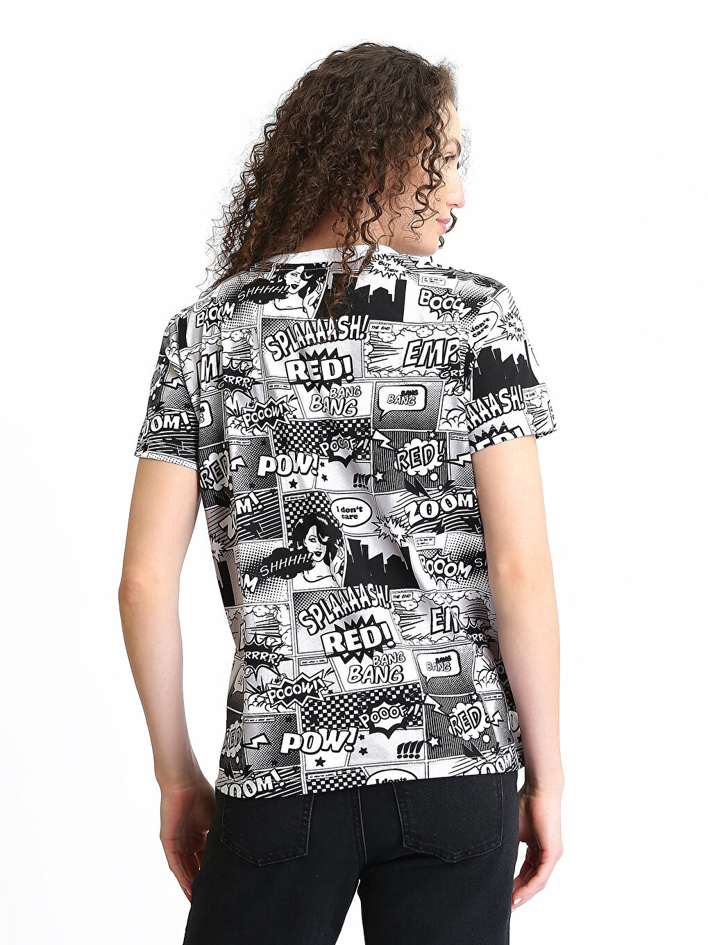 Crew Neck Printed Women's T-Shirt-4