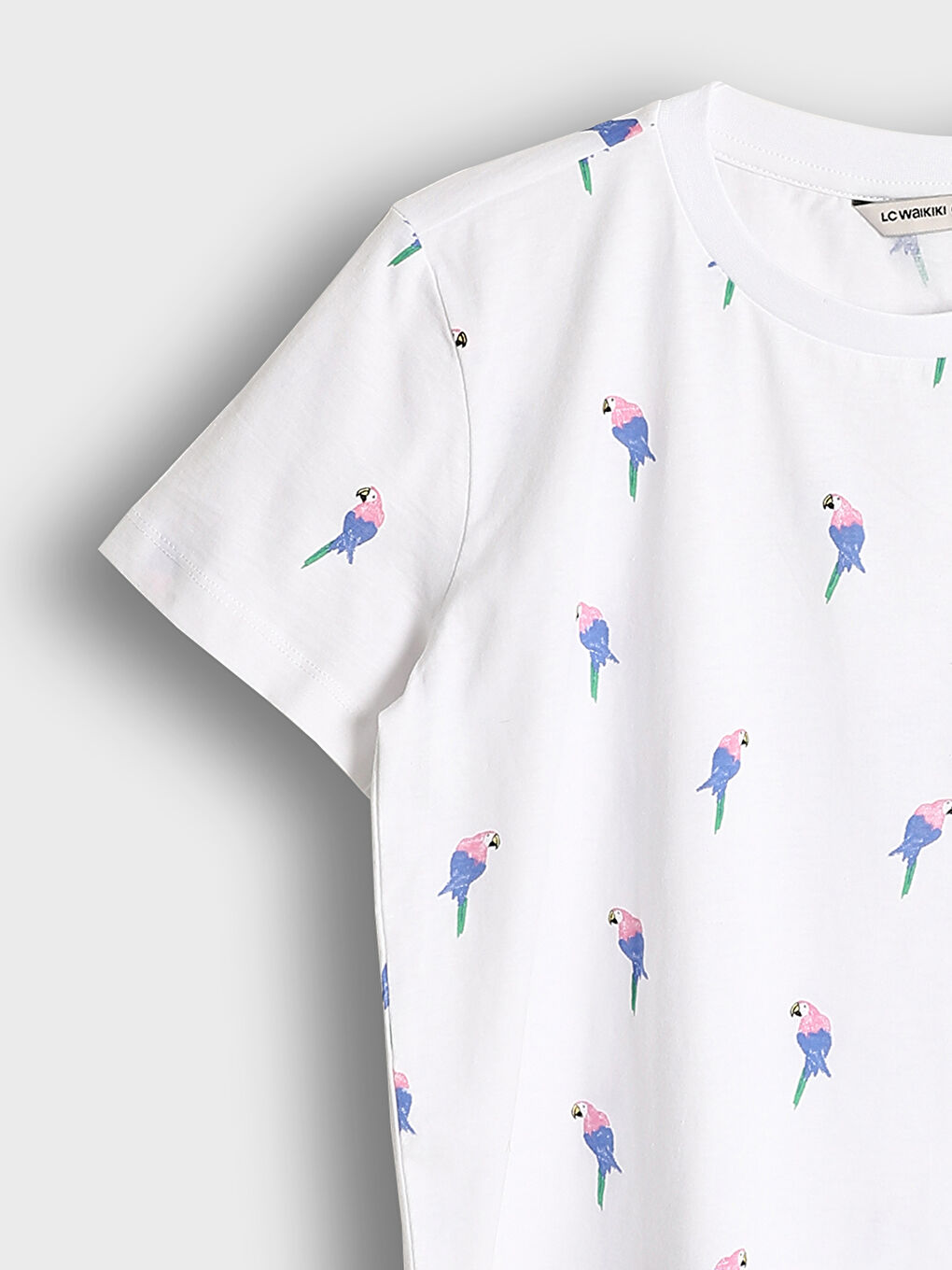 تيشيرت مطبوع بياقة دائرية للسيدات-2