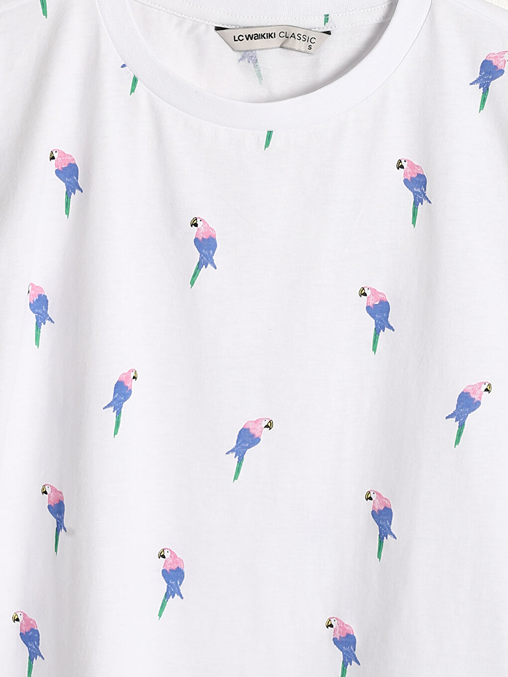 تيشيرت مطبوع بياقة دائرية للسيدات-3