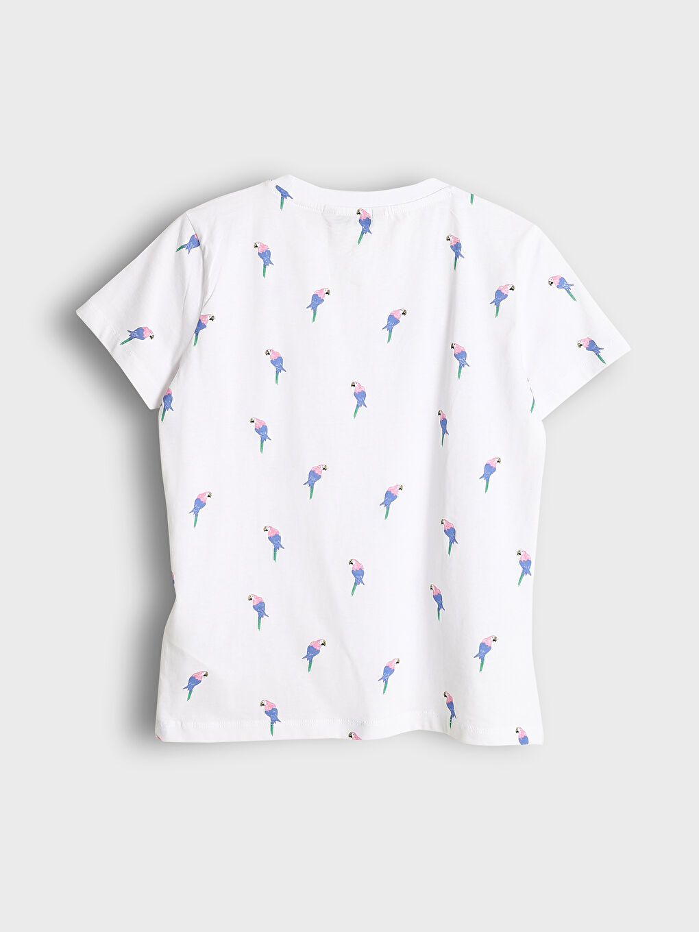 تيشيرت مطبوع بياقة دائرية للسيدات-1