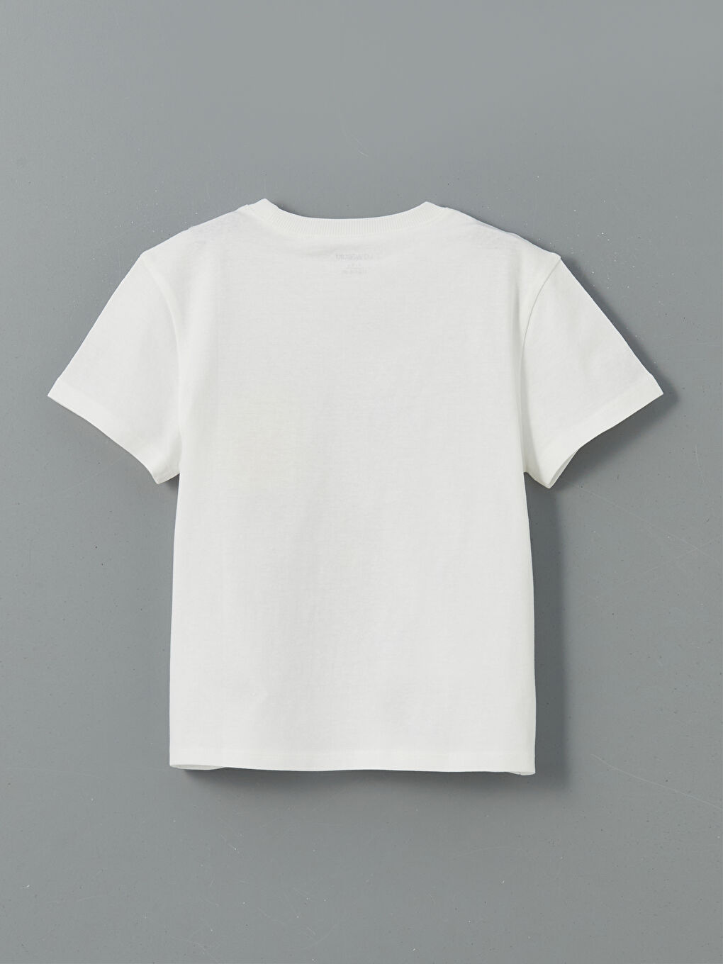 Beyaz Bisiklet Yaka Baskılı Erkek Çocuk Tişört-1