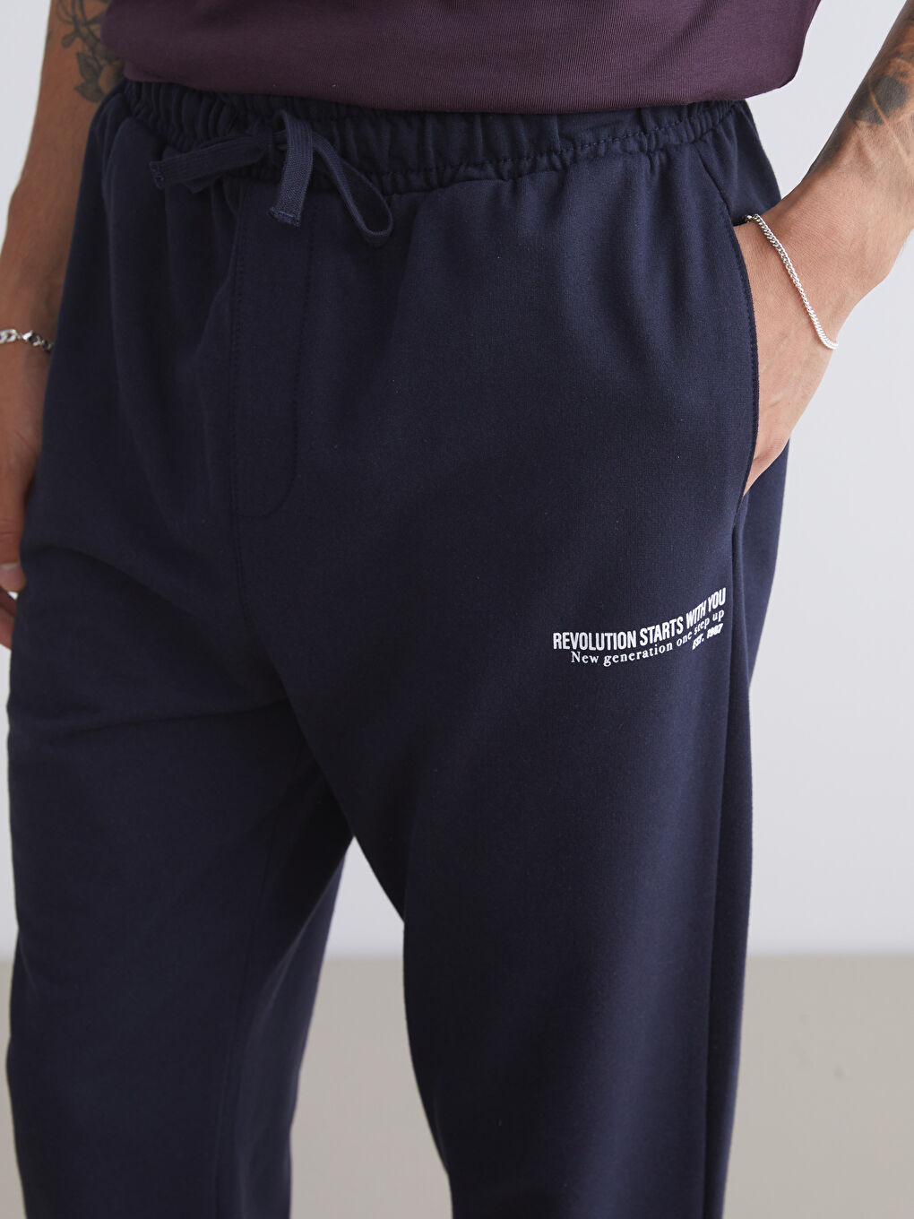 بنطلون رياضي بقصة عادية - للرجال-2