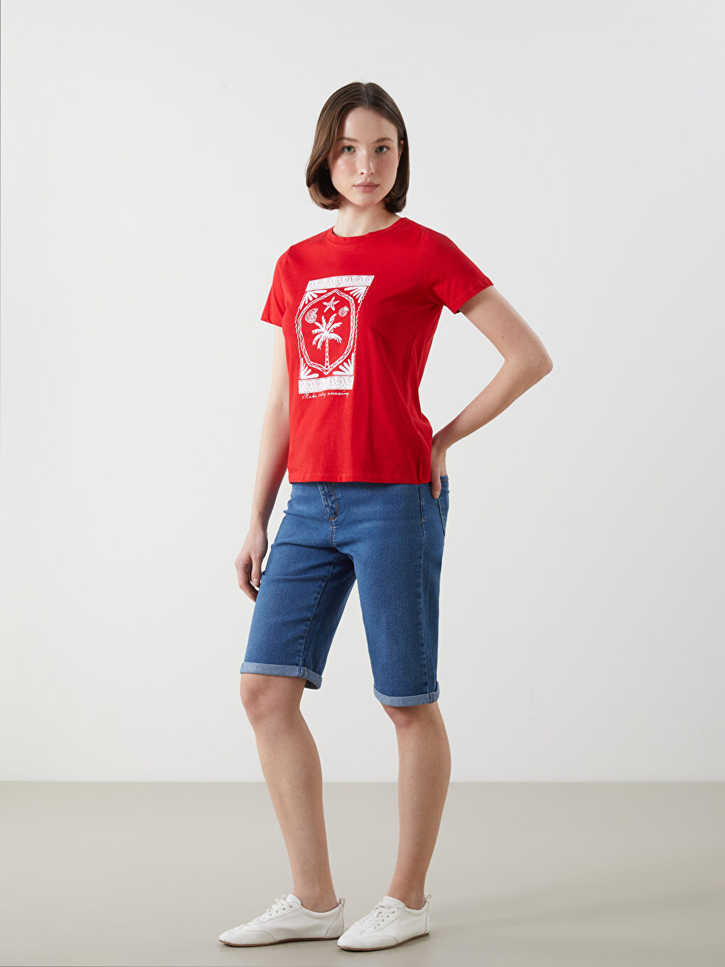 Slim Fit Women's Jean Shorts -S5HV17Z8-H45