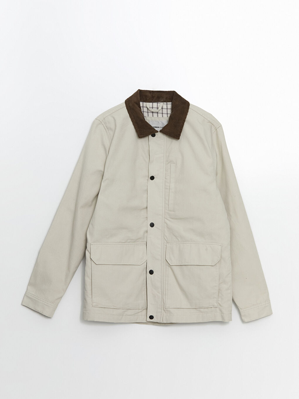 Gri Rahat Kalıp Gömlek Yaka Erkek Mont-5