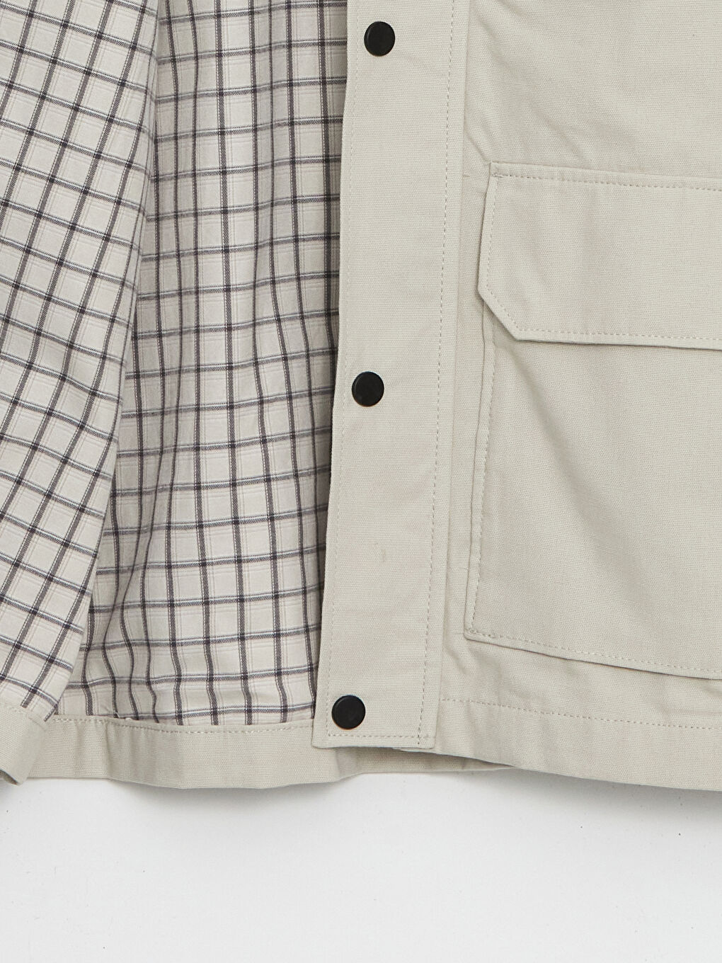 Gri Rahat Kalıp Gömlek Yaka Erkek Mont-6