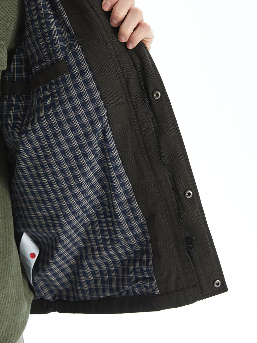 Haki Rahat Kalıp Gömlek Yaka Erkek Mont-3