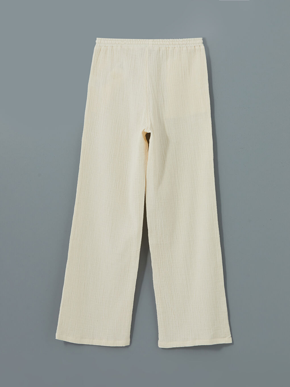 Elastic Waist Textured Women's Trousers -S5HV43Z8-YVP