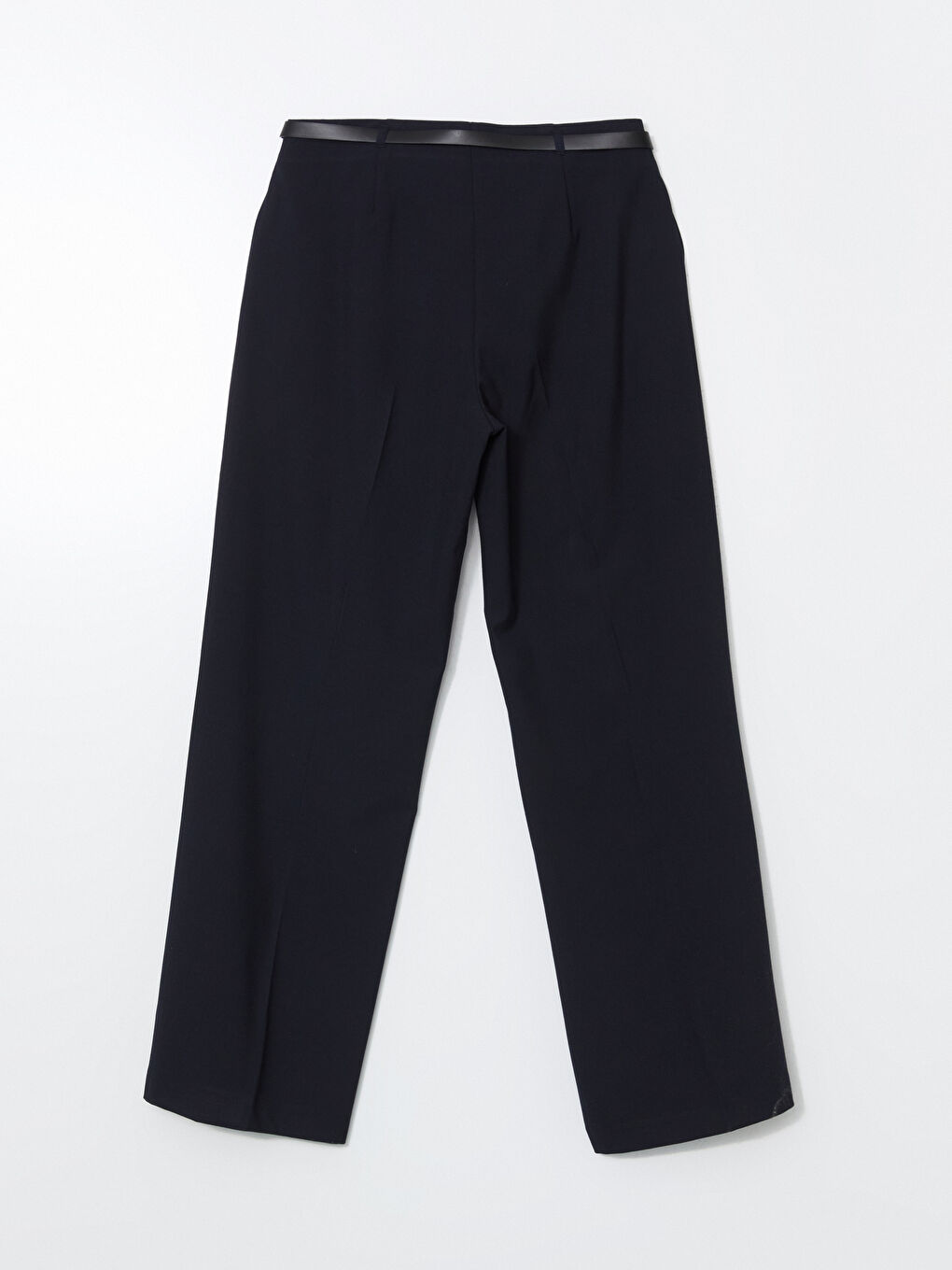 Lacivert Beli Kemerli Dar Fit Kadın Pantolon-7