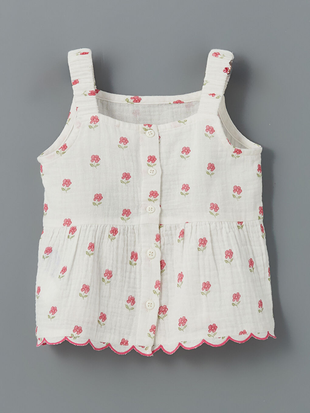 LCW Kids Çiçekli Kız Çocuk Müslin Bluz ve Pantolon 2'li -S5HV65Z1-LRA