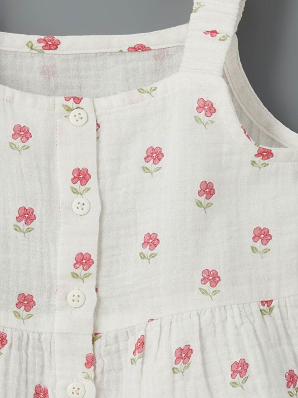 LCW Kids Çiçekli Kız Çocuk Müslin Bluz ve Pantolon 2'li -S5HV65Z1-LRA