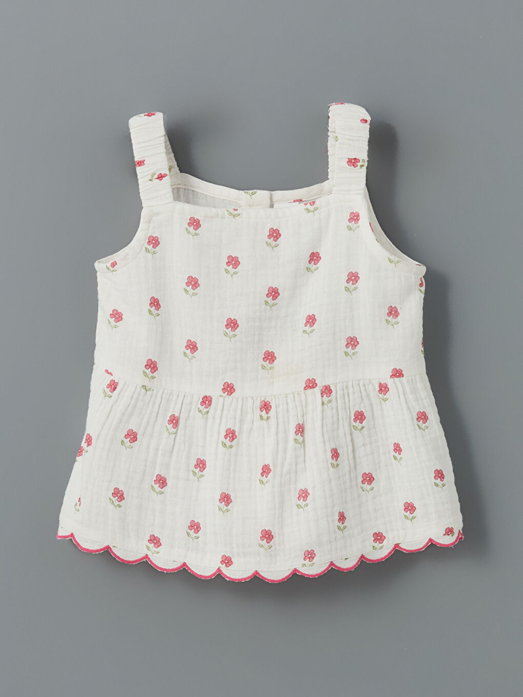 LCW Kids Çiçekli Kız Çocuk Müslin Bluz ve Pantolon 2'li -S5HV65Z1-LRA