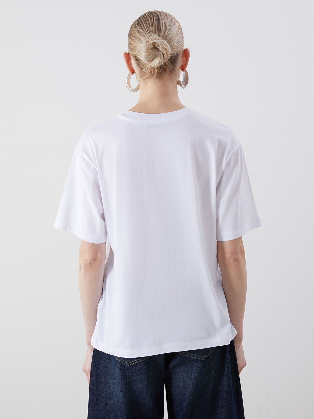 T-shirt Oversize à Col Rond pour Femmes-3