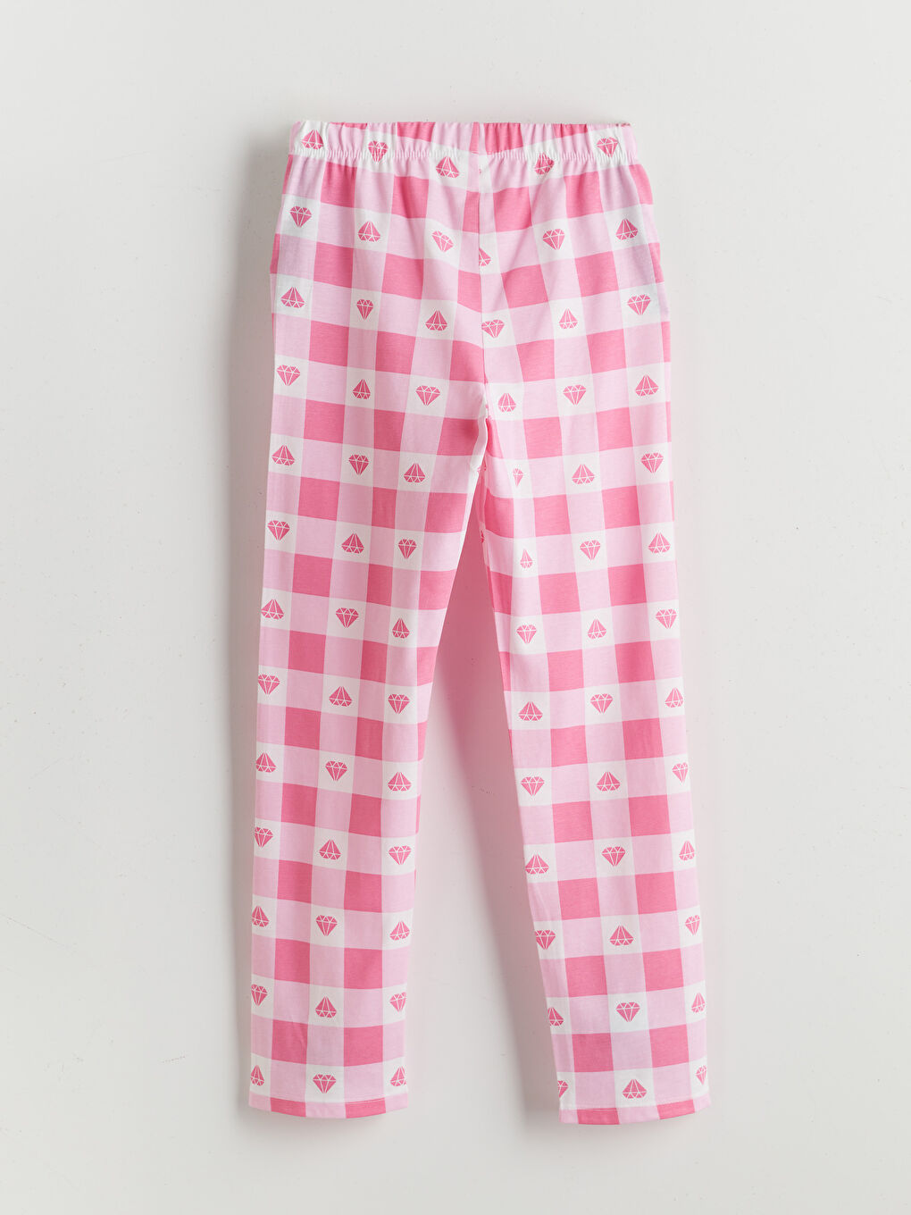 Pembe Beli Lastikli Kız Çocuk Pijama Alt