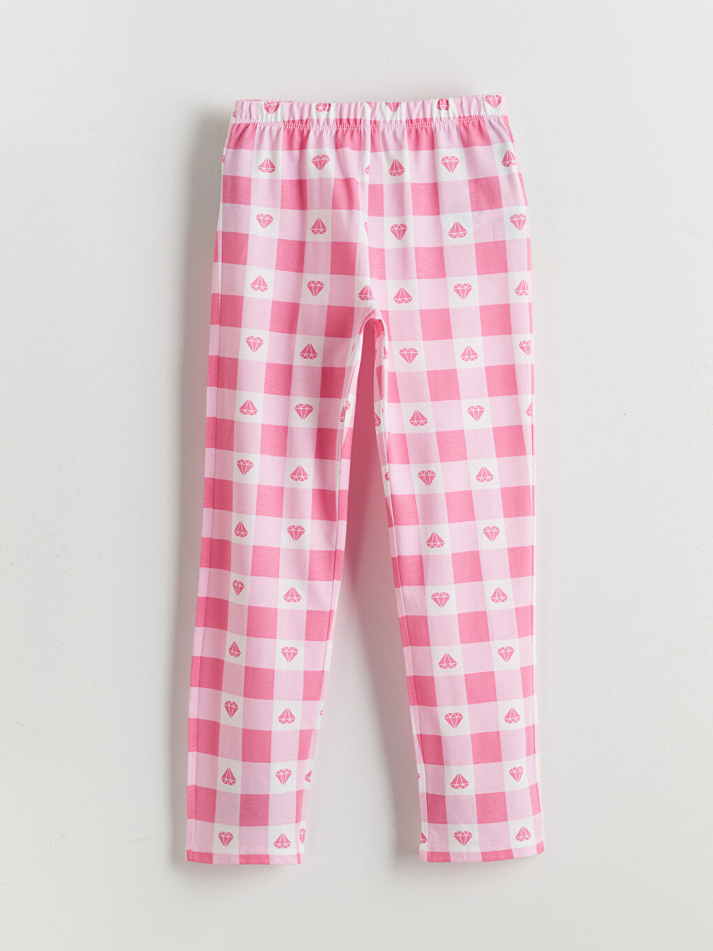 Pembe Beli Lastikli Kız Çocuk Pijama Alt-1