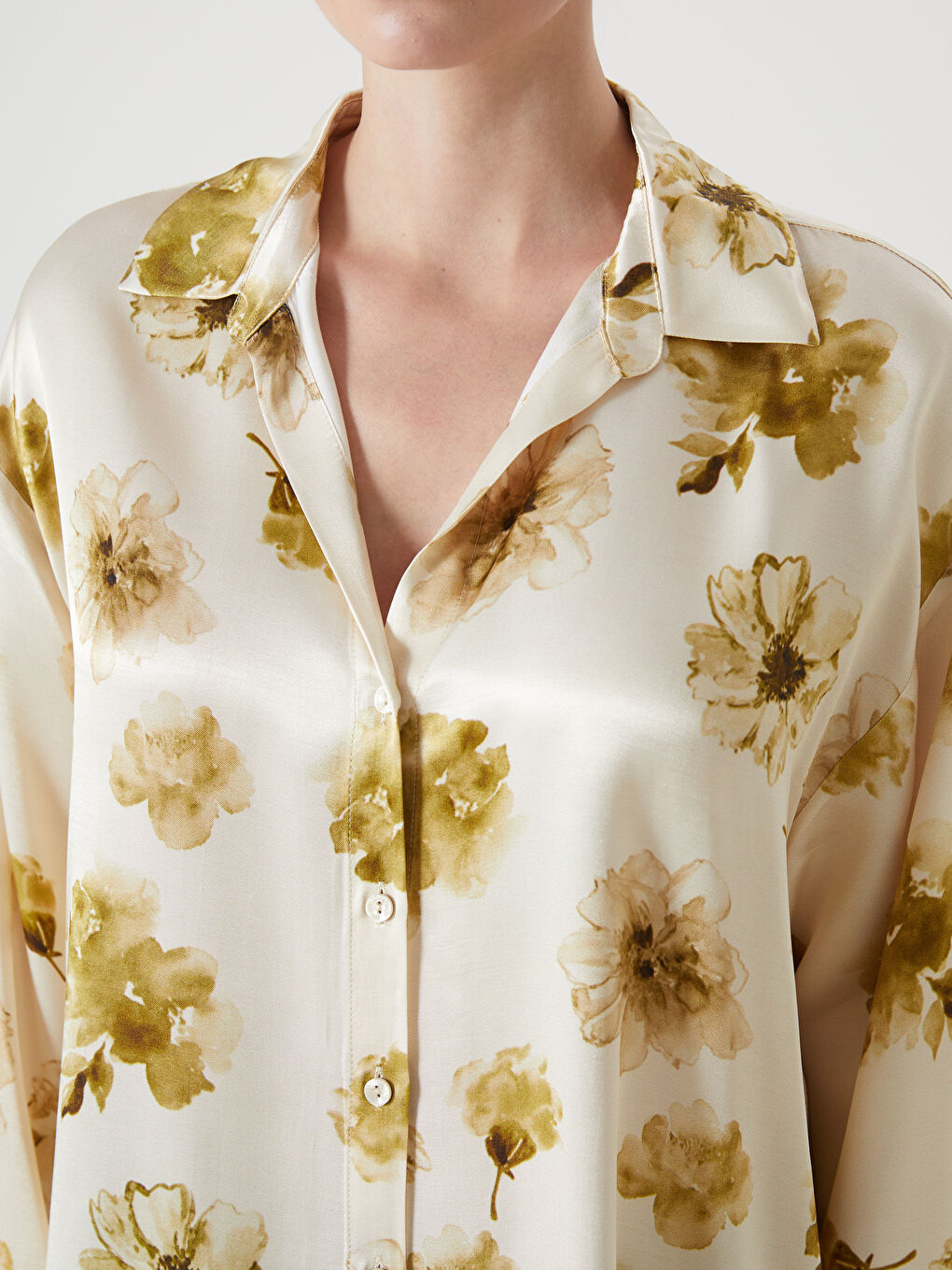 Floral Oversize Women'S Shirt -S5HV99Z8-LRK