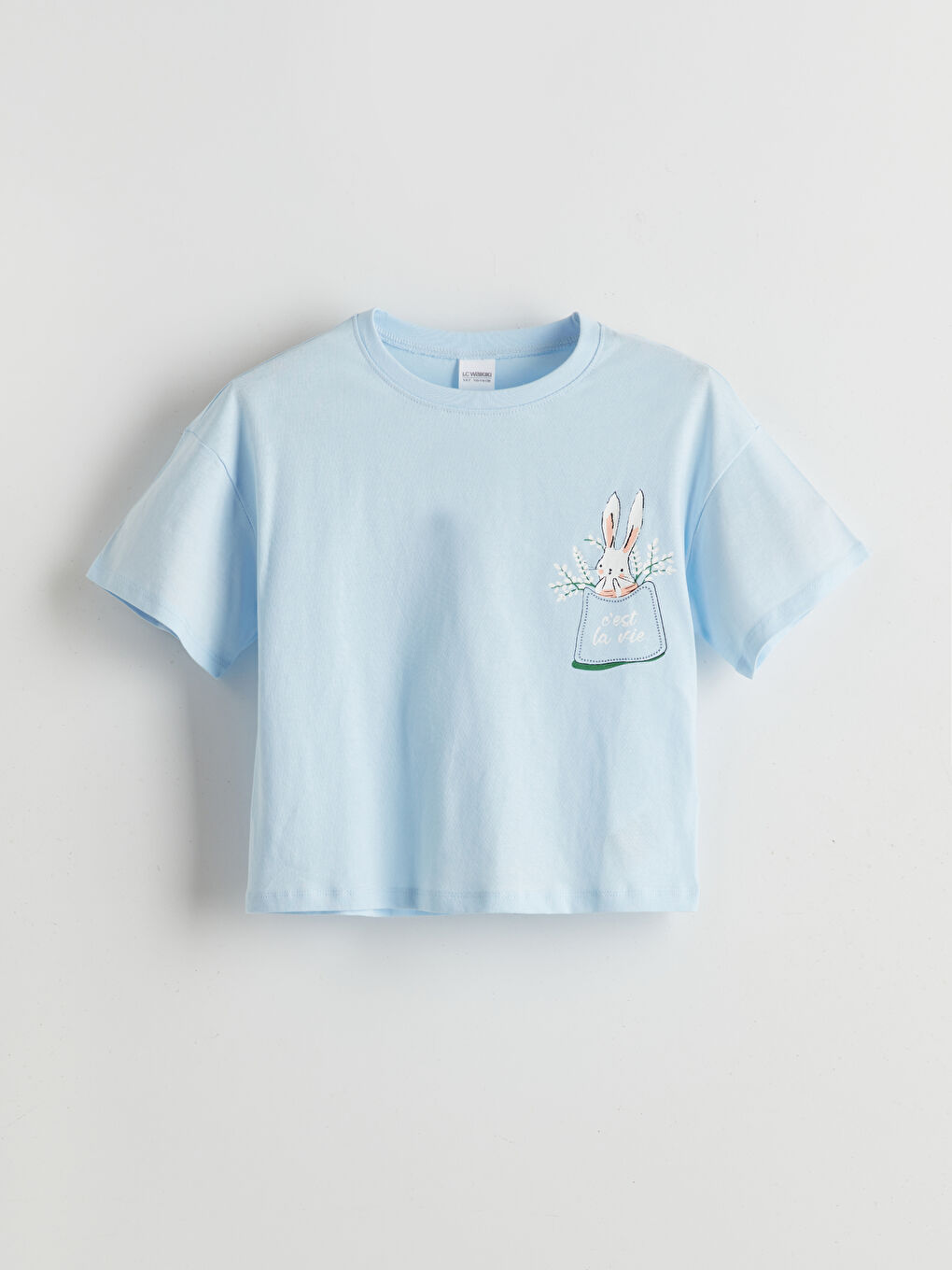 طقم بيجامة قصيرة للبنات بياقة دائرية-1