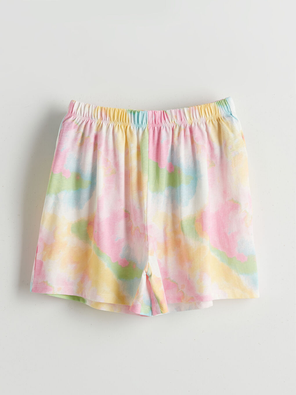 Pembe Beli Lastikli Batik Desenli Kız Çocuk Pijama Şort