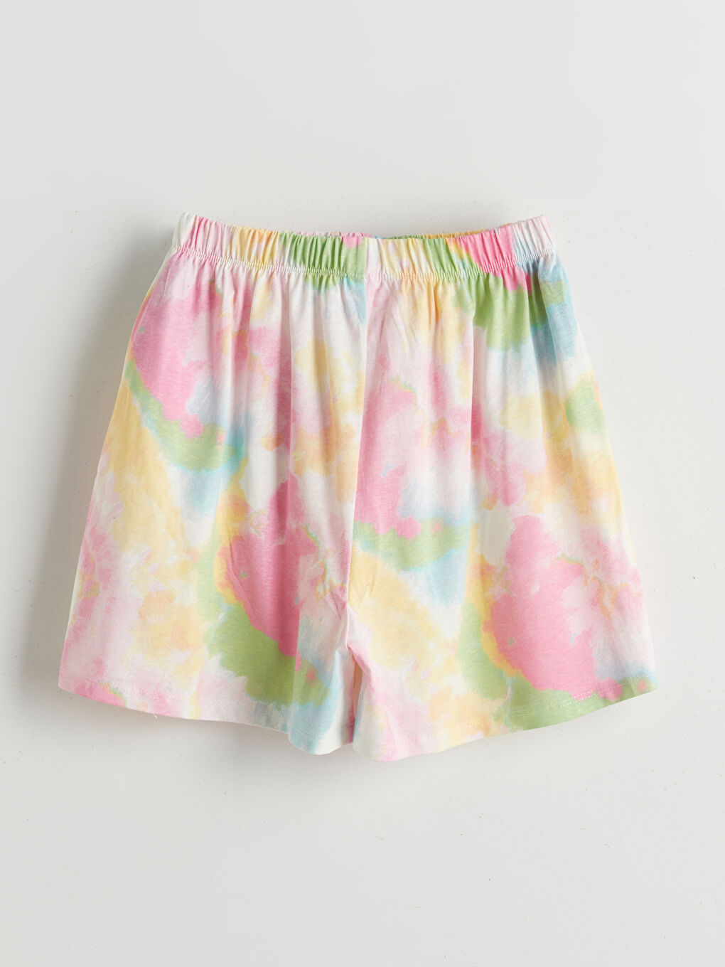 Pembe Beli Lastikli Batik Desenli Kız Çocuk Pijama Şort-1