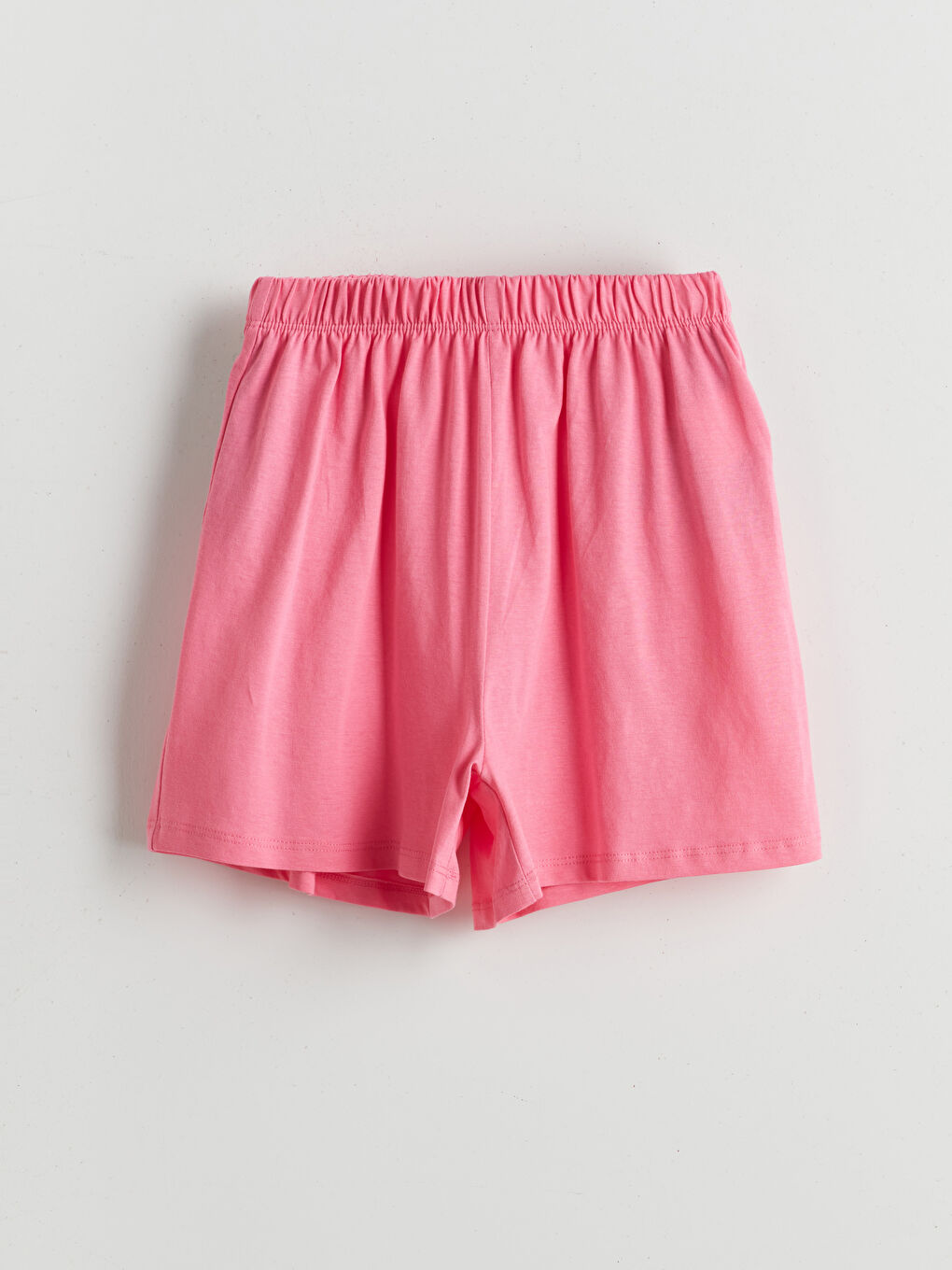 Pembe Beli Lastikli Kız Çocuk Pijama Şort