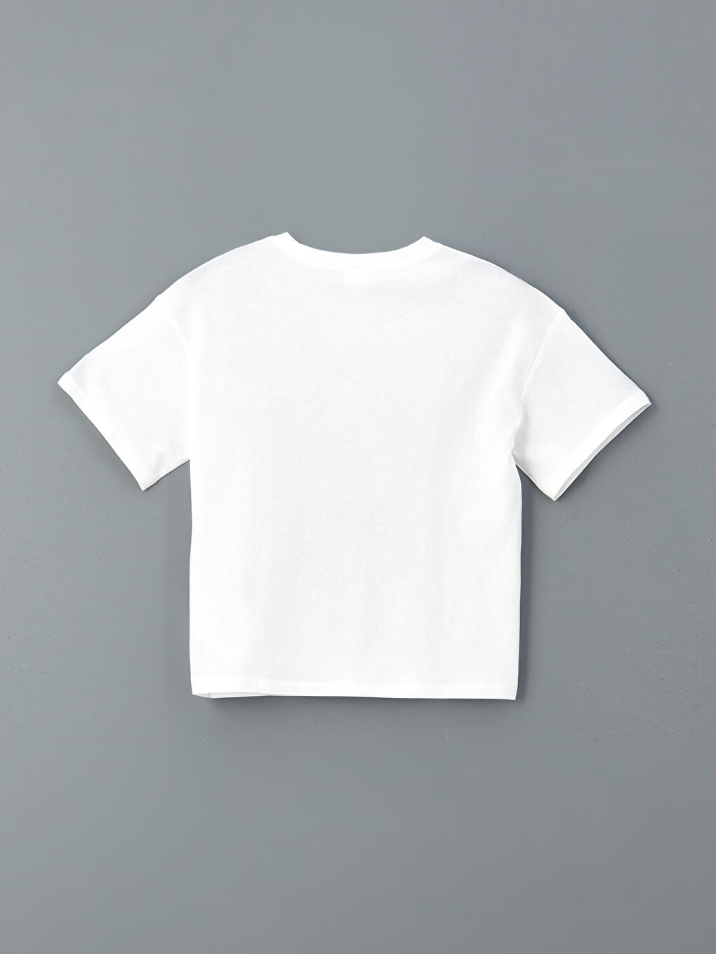 Beyaz Bisiklet Yaka Kız Çocuk Pijama Üst-1